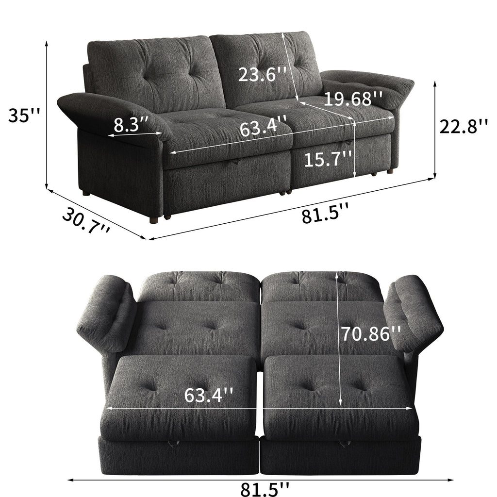 Sofa Bed, 2 In 1 Design For Living Rooms