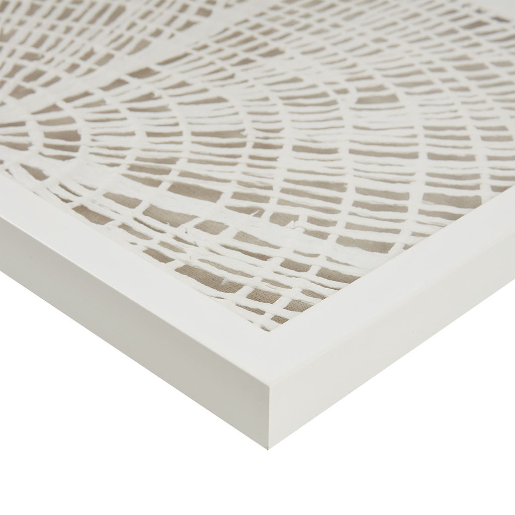 Solana - Framed Abstract Coastal Rice Shadowbox Wall Decor - Off-White