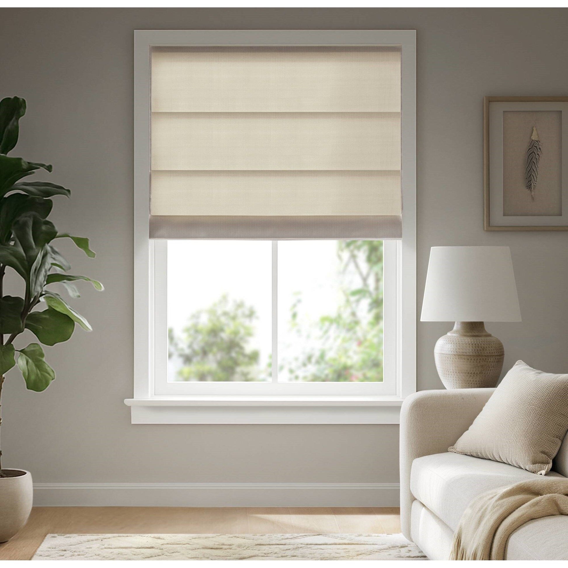 Galen Matte - 35x64" Cordless Roman Blind Galen Matte Fabric - Matte Ivory
