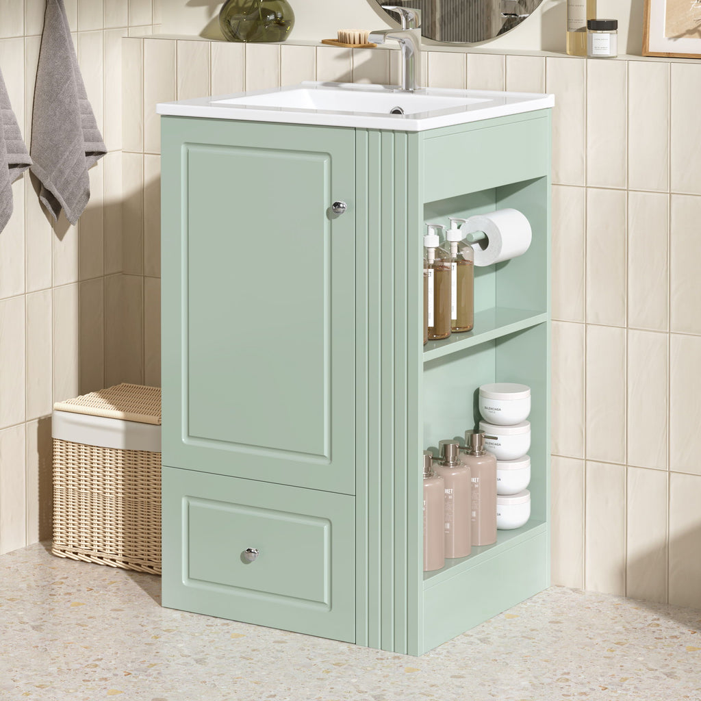 Modern Freestanding Bathroom Vanity With Sink, Soft-Close Drawer, Towel Bar
