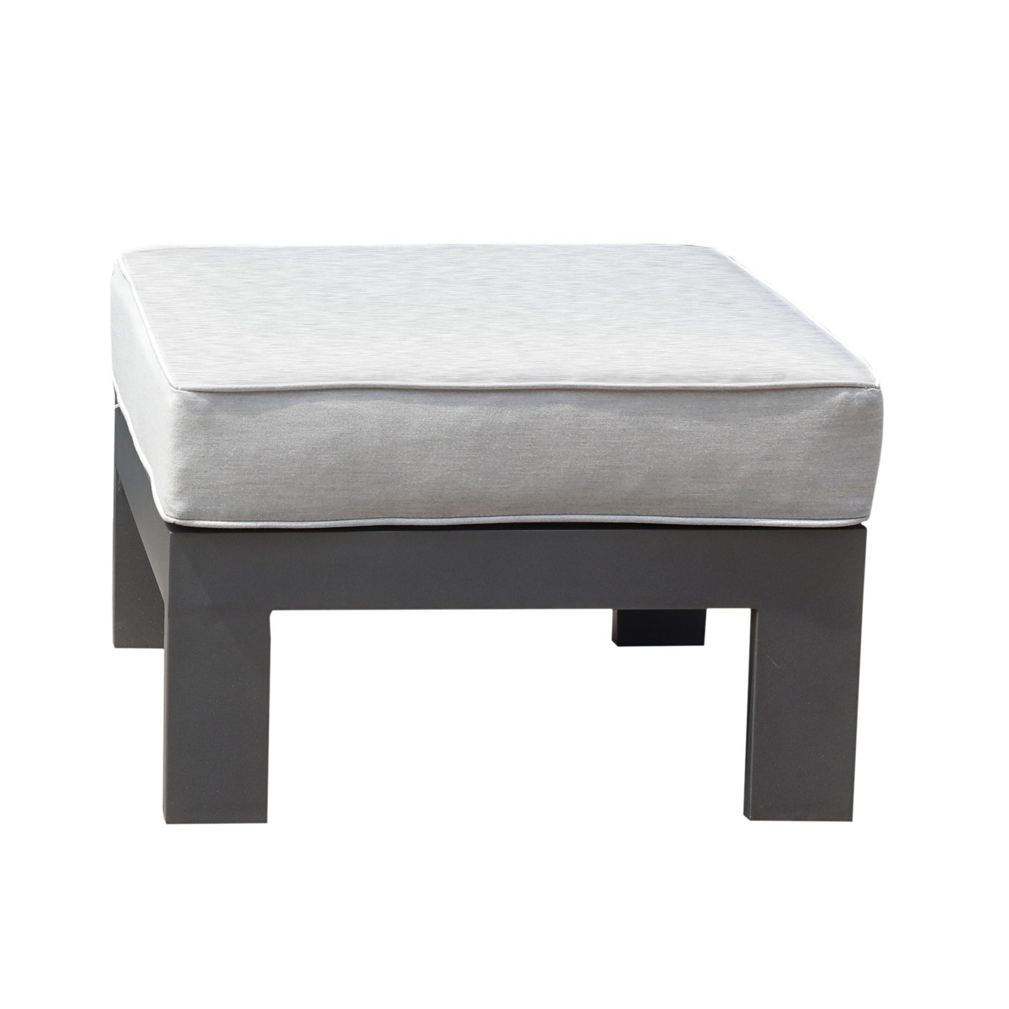 Patio Indoor Outdoor Aluminum Ottoman Footstool With Cushion