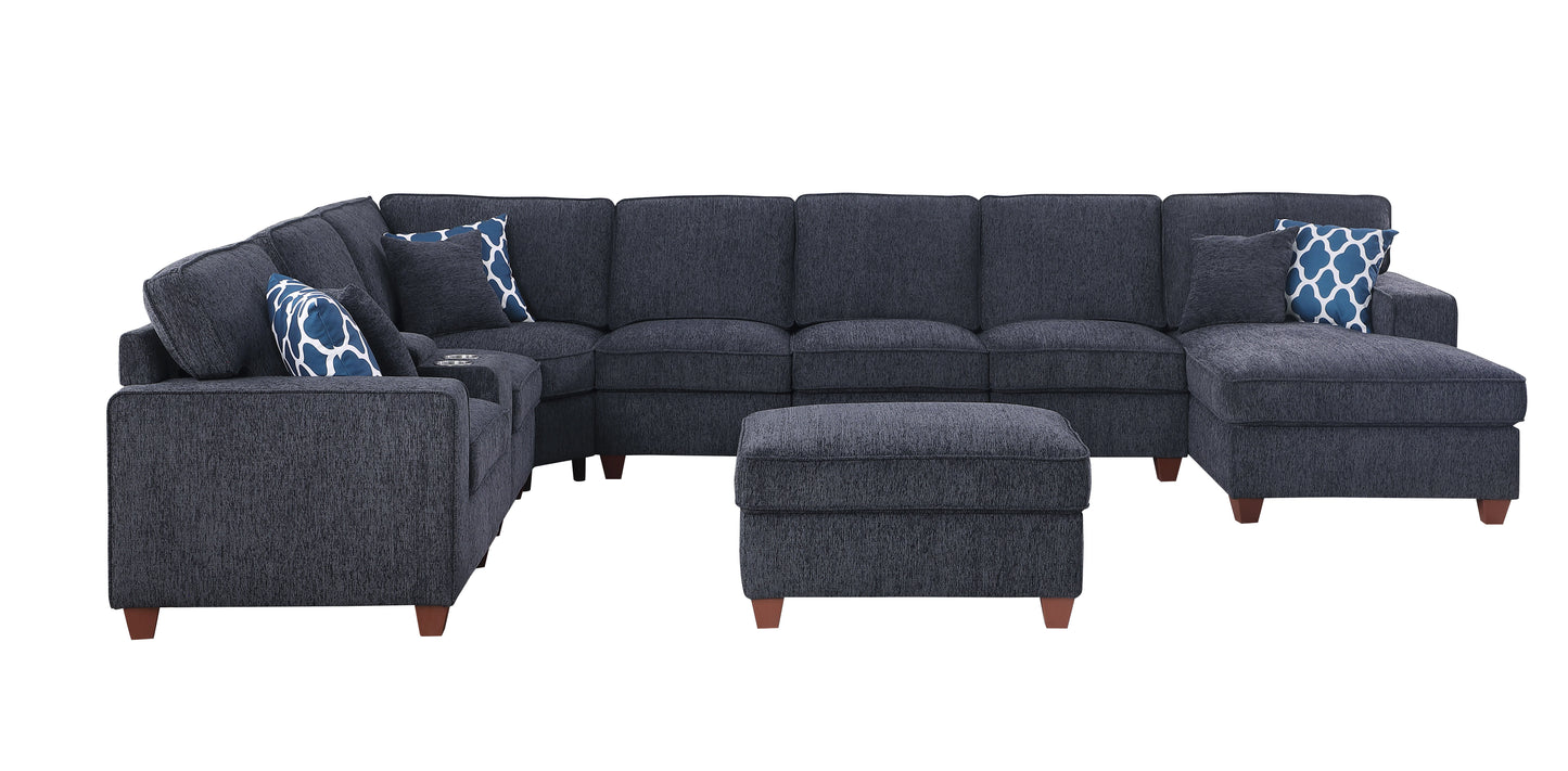 Sarah - Upholstered Sectional With Ottoman