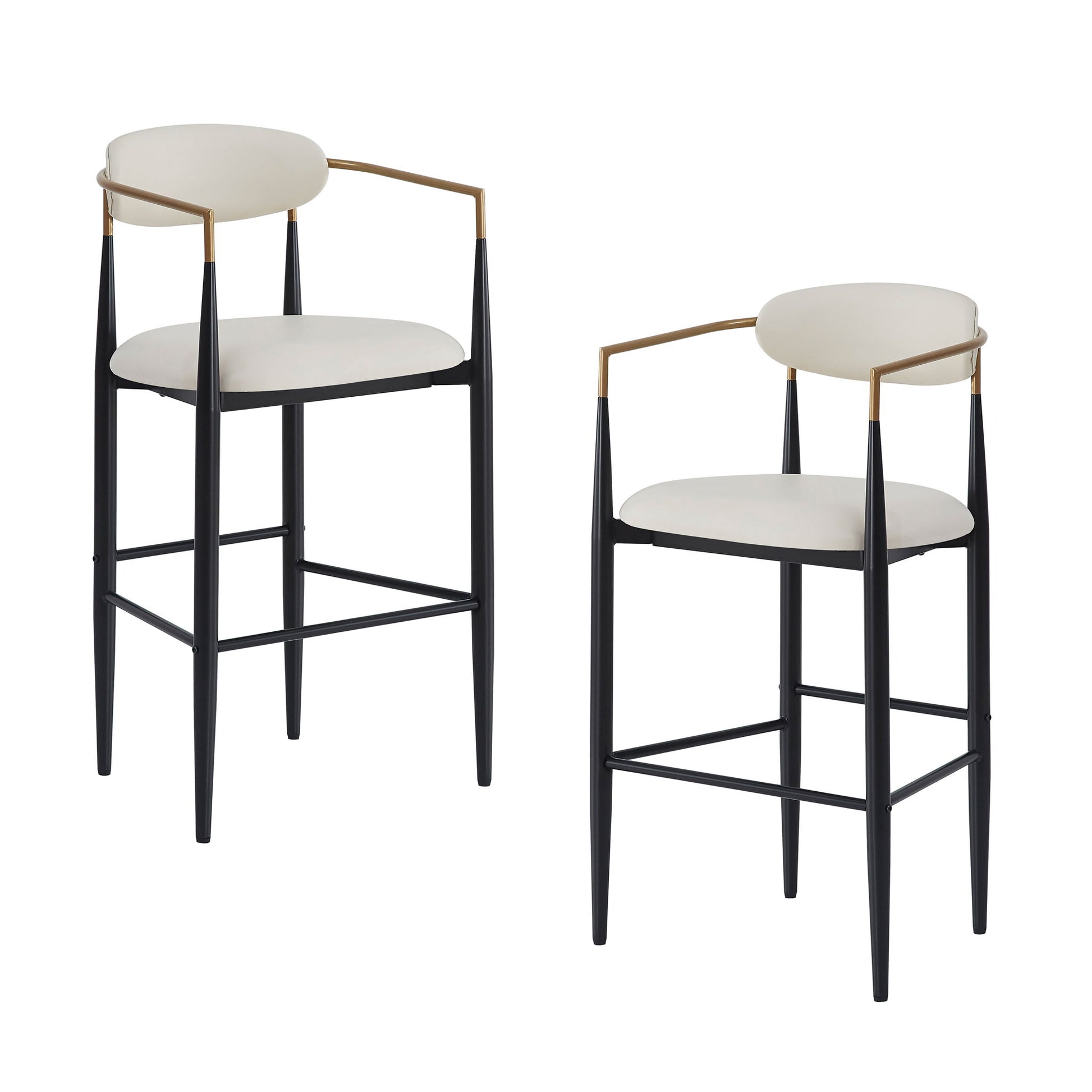Upholstered Barstools With Back For Kitchen (Set of 2)