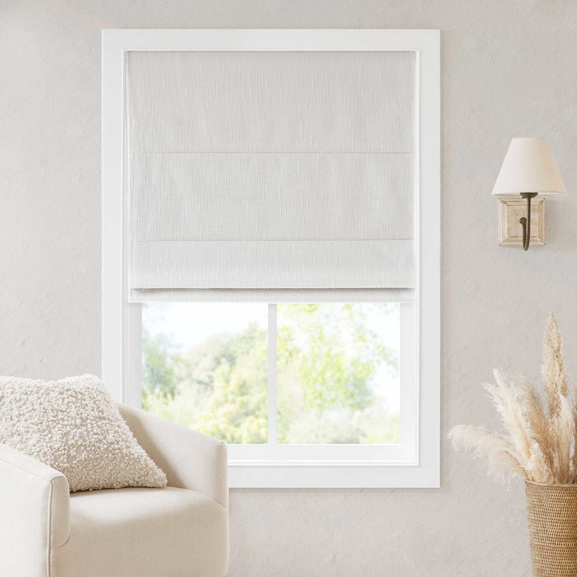 Quincy - 27x64" Total Blackout Cordless Roman Shade - White
