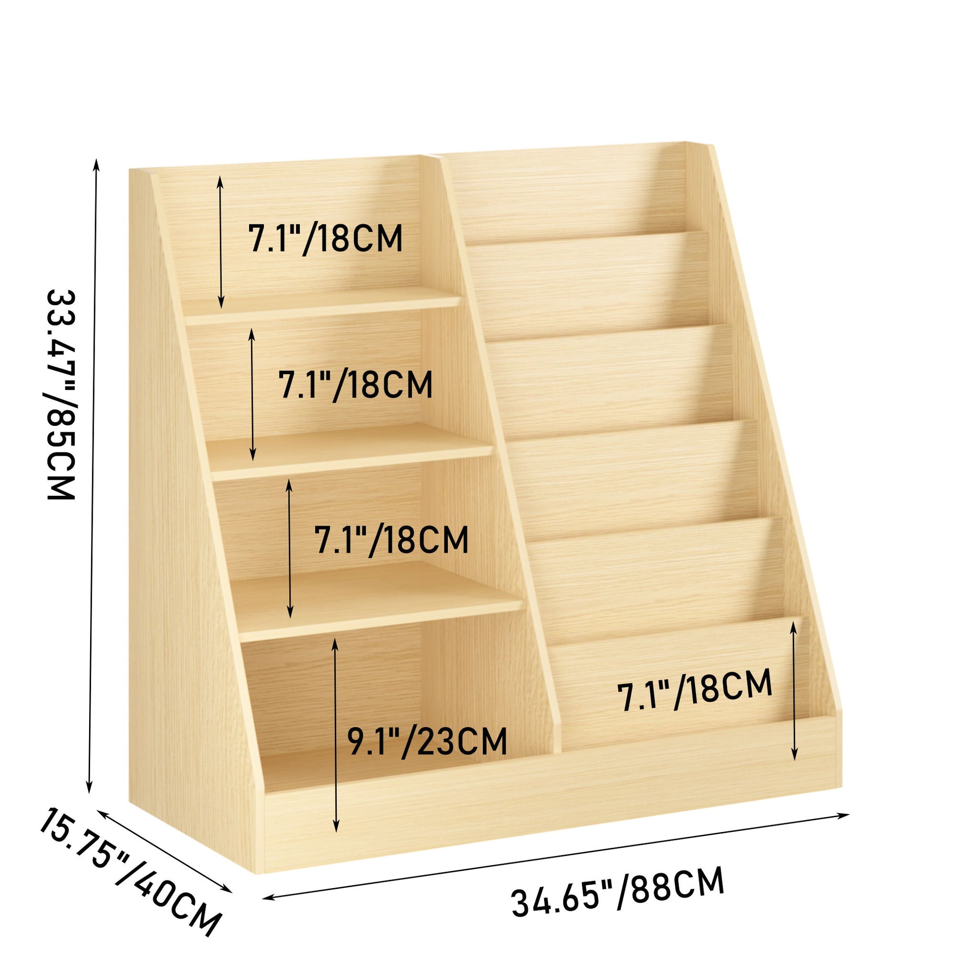 Bookshelf And Toy Storage Organizer, 4 Tier Bookcase With Display Stand For Playroom