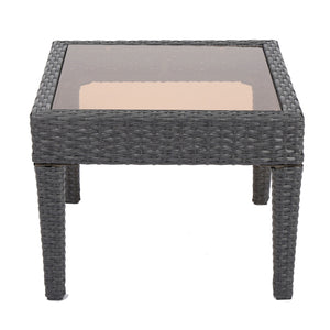 Outdoor Antibes Wicker Side Table, Accent Table - Gray