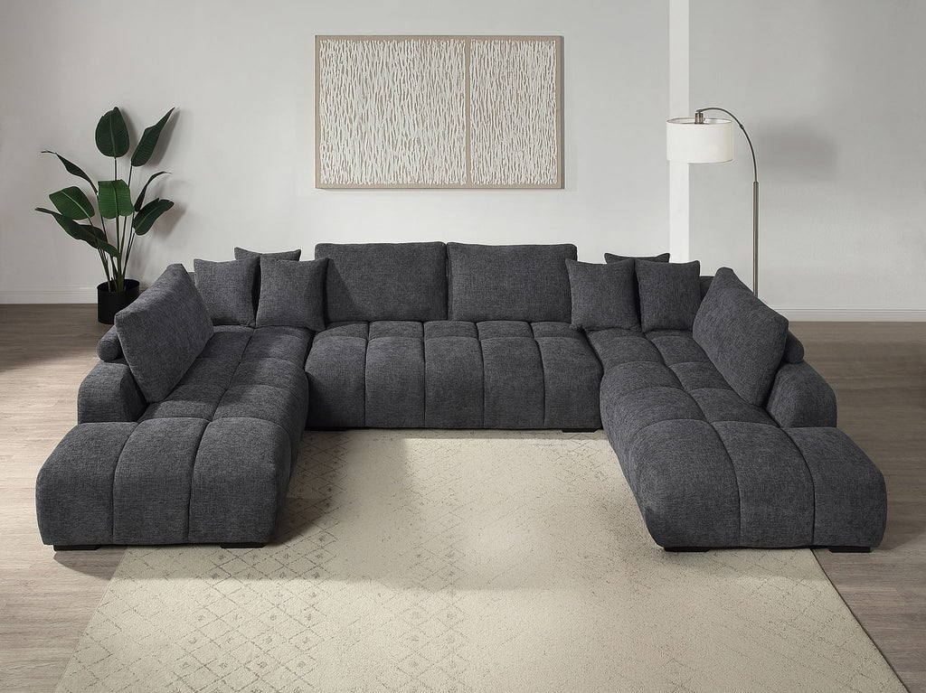 Chosen - Sectional Sofa With Toss Pillows And Chaise