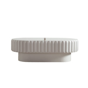 Fluted Storage Table & Lift Off Lid - Cream White