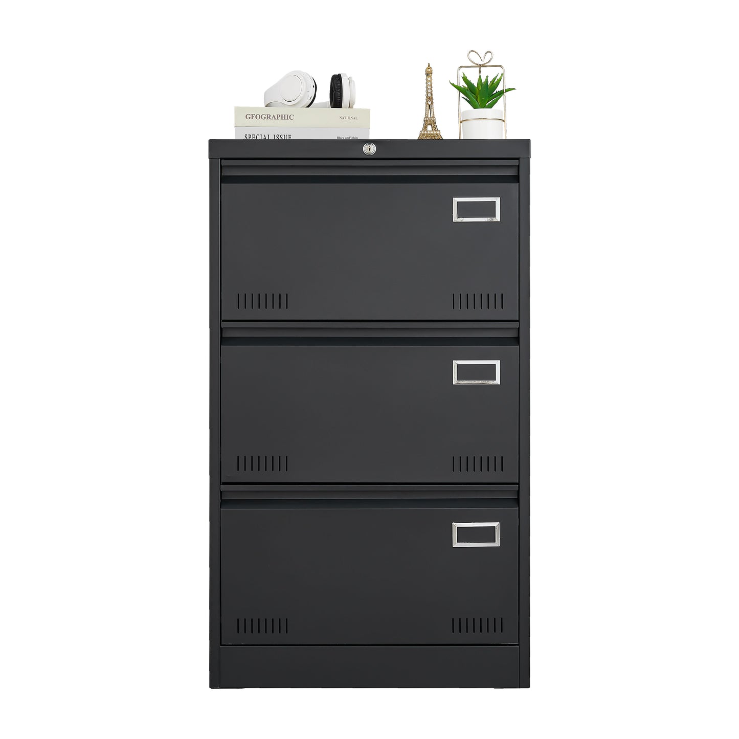 Filing Cabinet Lateral File Cabinet 3 Drawer, Locking Metal File Cabinets Three Drawer, Office Filing Cabinet With Lock Drawers For Home Office