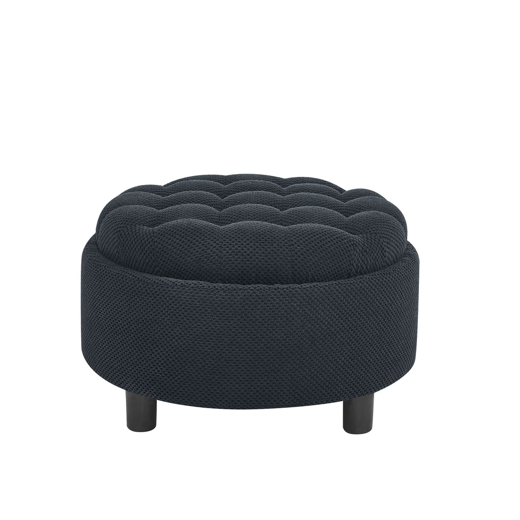 Storage Round Footstool Table Ottoman