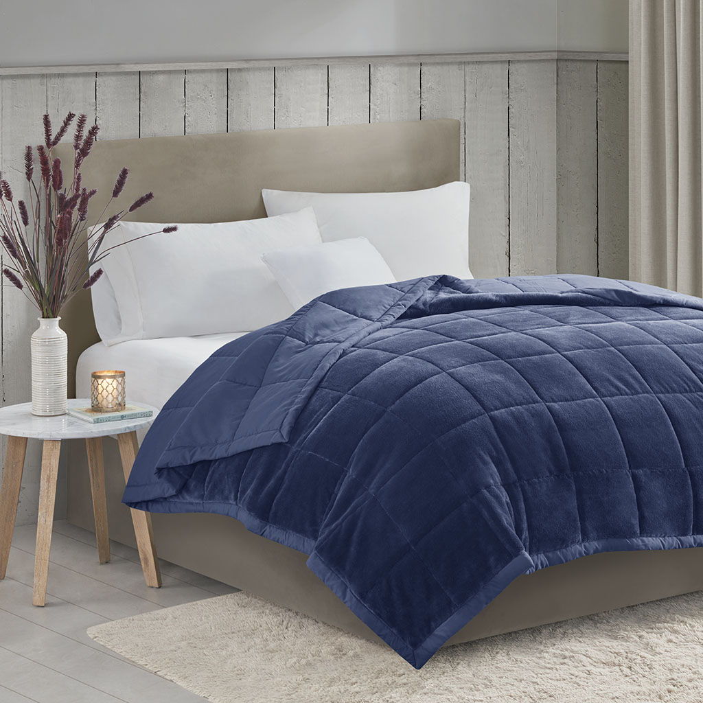 Coleman - King Reversible Down Alternative Blanket With HeiQ Smart Temp Treatment - Navy