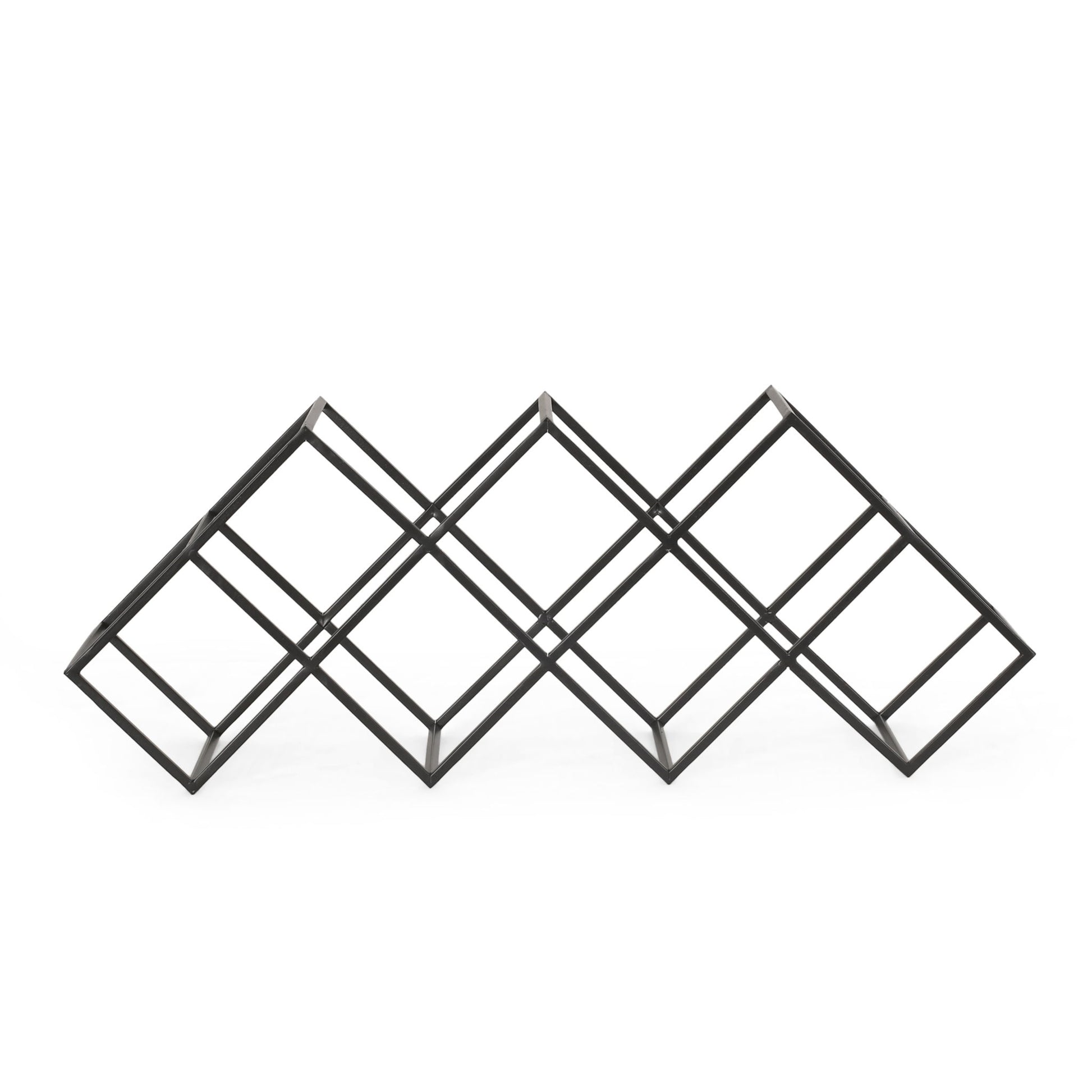 Modern Industrial Tabletop Wine Rack With 7 Bottle Holders - Black