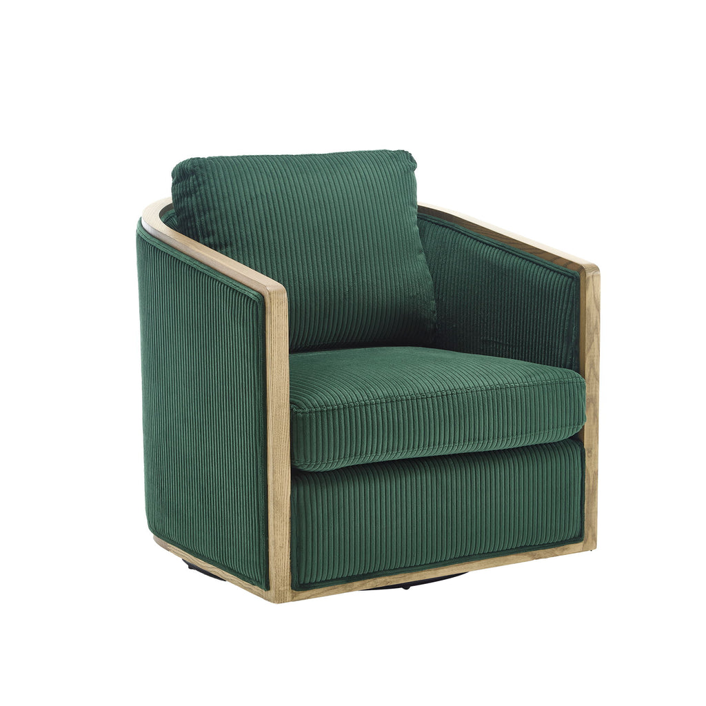 Corduroy Barrel Chair, 360 Degree Swivel