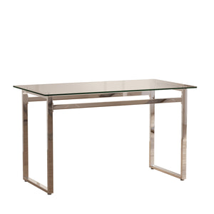 Modern Minimalist Rectangular Dining Table With Tempered Glass Top