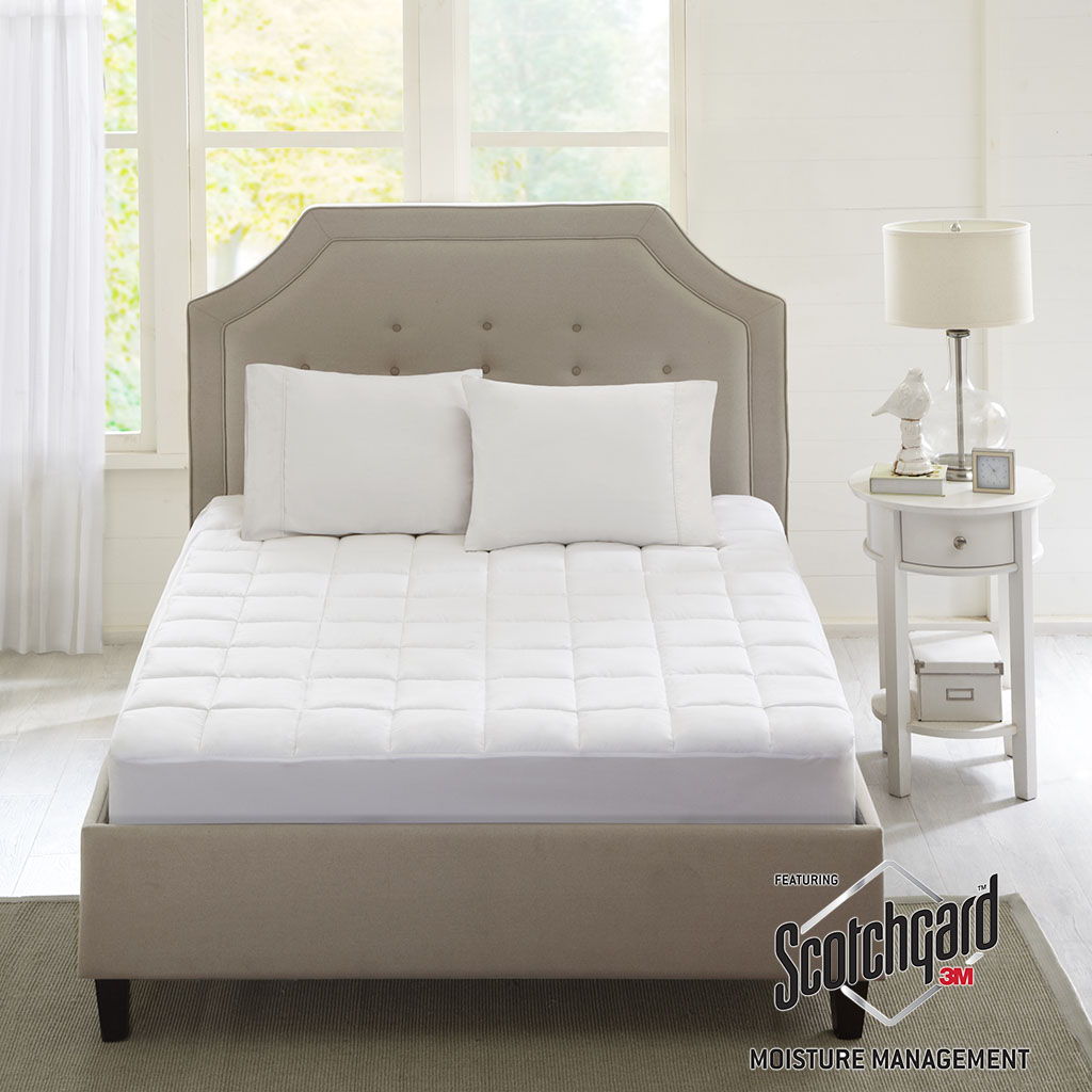 Highline - Twin Long 3M Scotchguard Mattress Pad - White