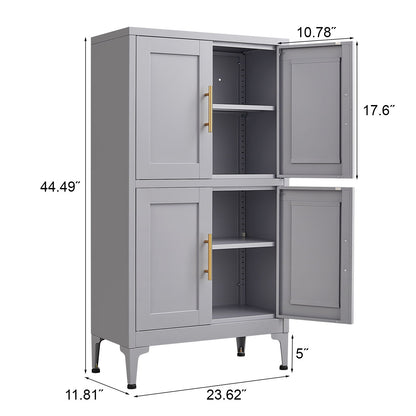 Metal Kitchen Storage Cabinet, Kitchen Pantry Storage Cabinet With Doors And Shelves, Storage Cabinet With Adjustable Leveling Foot For Kitchen, Living Room And Dining Room