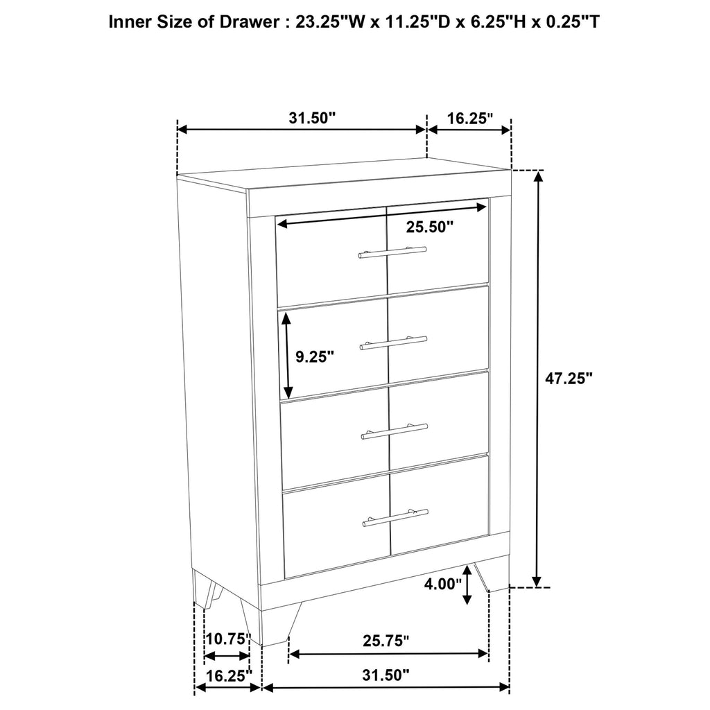 Strout - 4 Drawer Chest - Cream