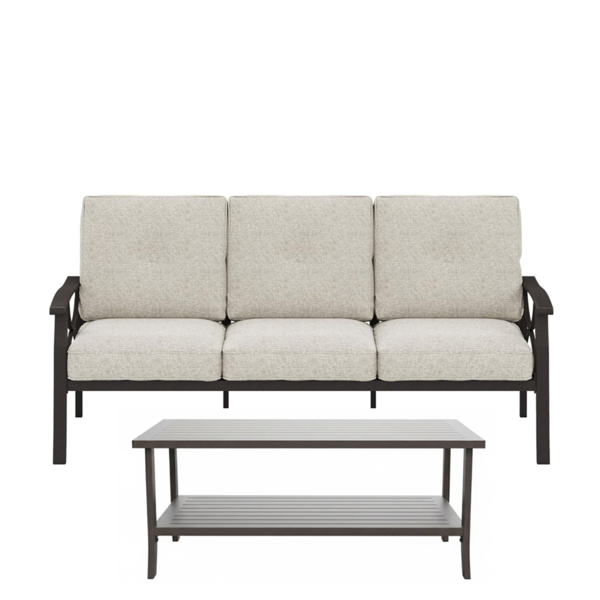 Patio Furniture Set With Coffee Table And Cushions For Backyard