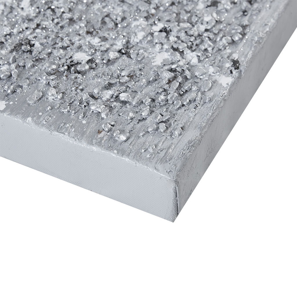 Glimmer - Hand Brush Heavy Textured Glitz Embellished Canvas (Set of 2) - Silver