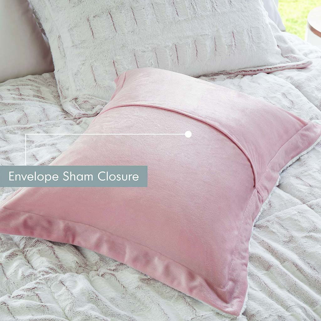 Gia - King Back Print Long Comforter Mini Set - Blush