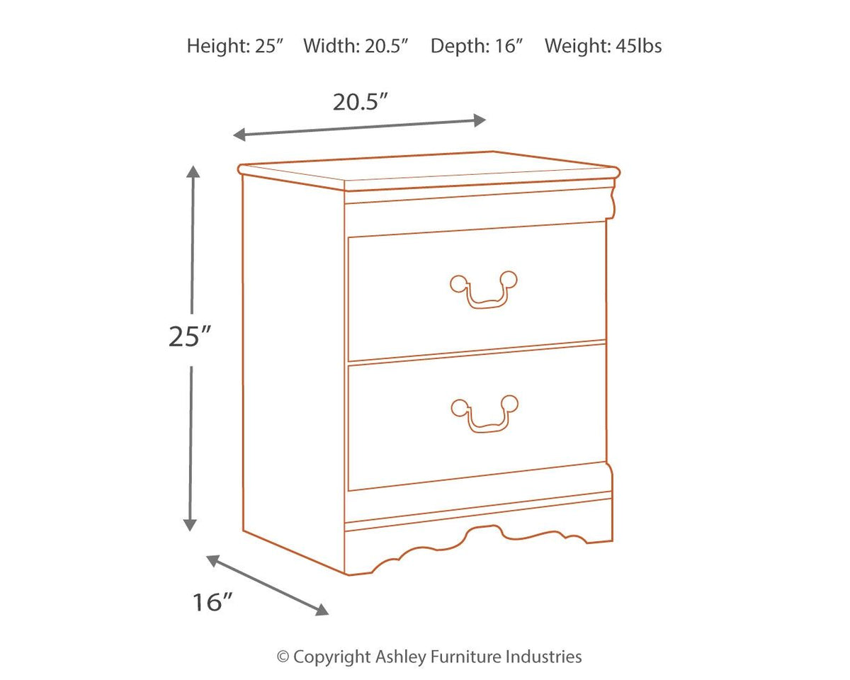 Anarasia - Two Drawer Night Stand - White