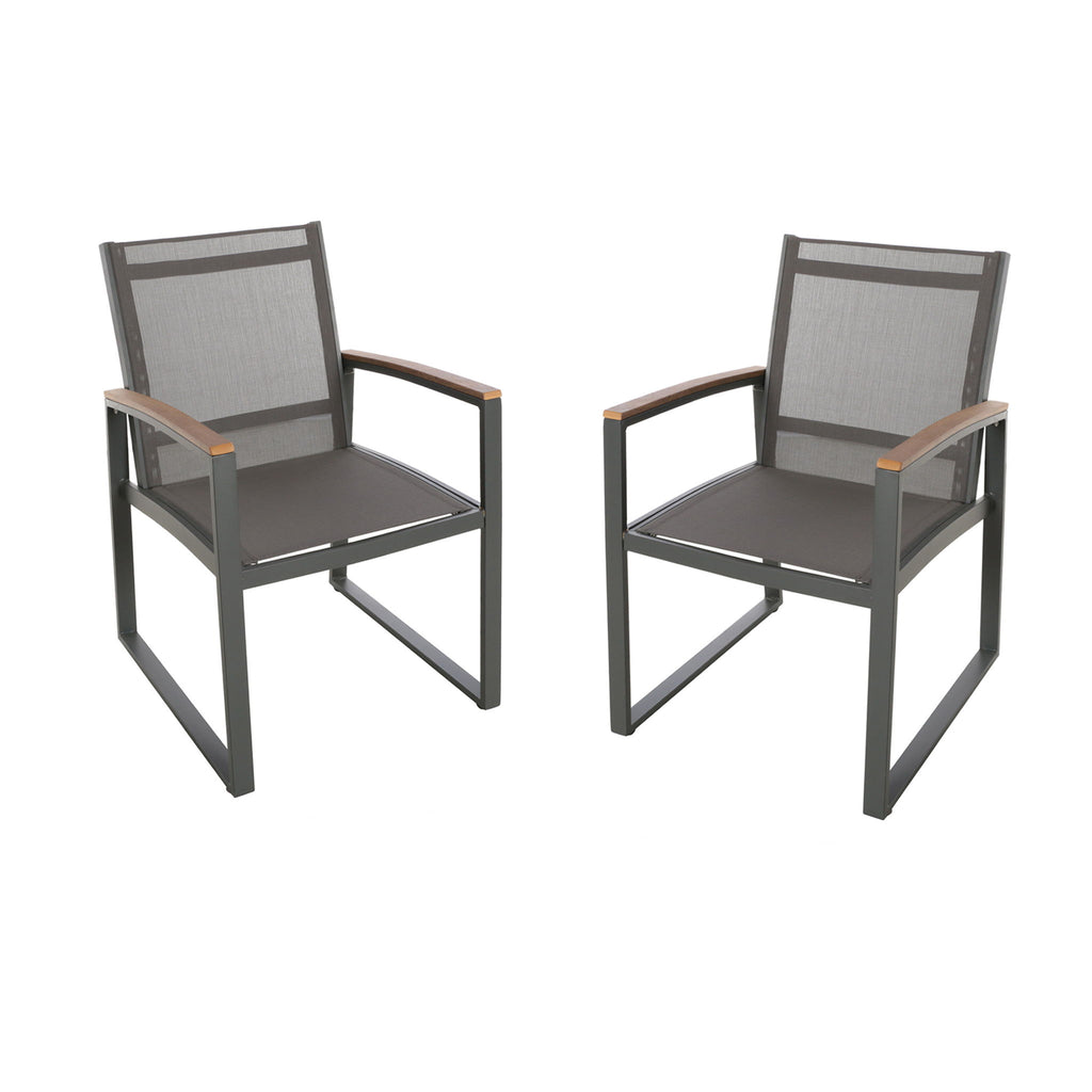 Aresha - Metal Outdoor Dining Armchair (Set of 2) - Gray