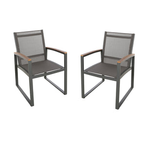 Aresha - Metal Outdoor Dining Armchair (Set of 2) - Gray