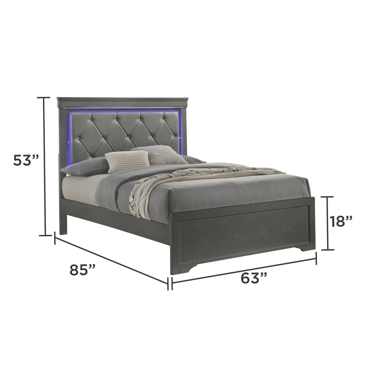 Blaze - Modern Bedroom Set With LED Headboard