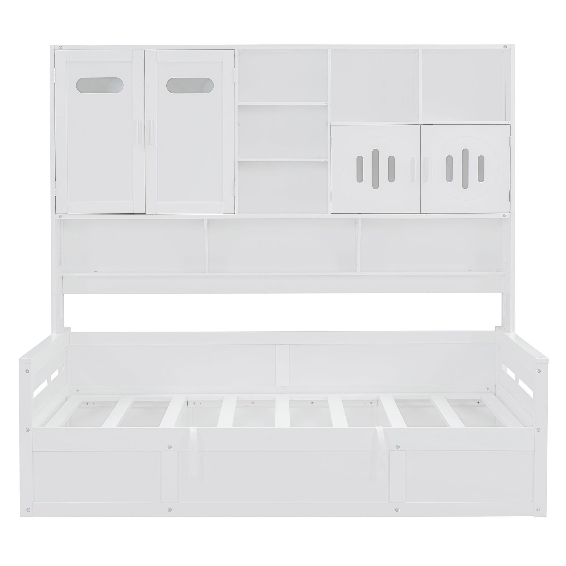 Daybed With All-In-One Cabinet And Shelf