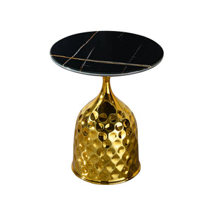 Nordic Style Iron Round Tray Coffee Table Carbon Steel - Gold