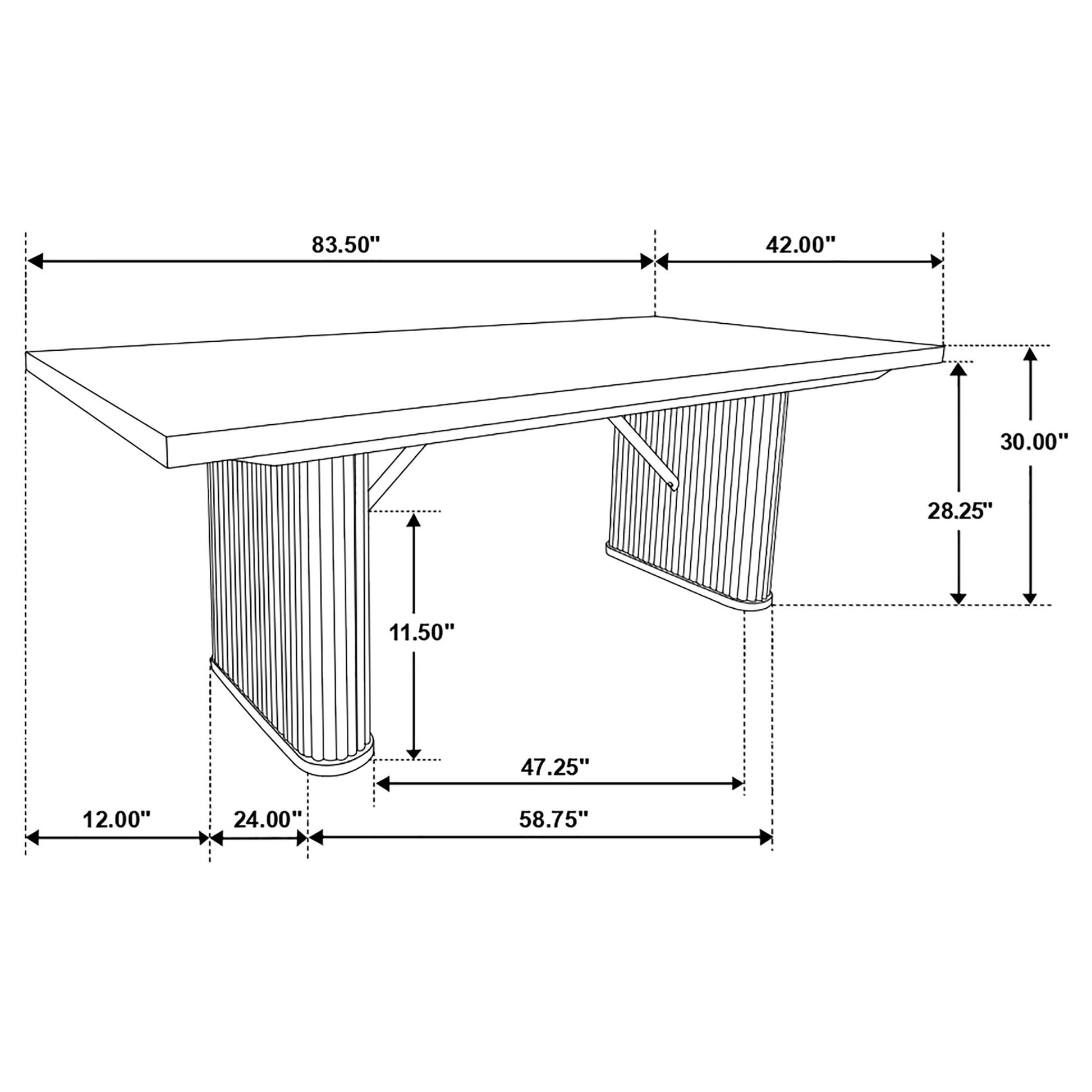 Houston - Rectangular Double Dining Table Top - Black