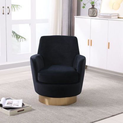 Swivel Barrel Chair, Swivel Accent Chairs Armchair For Living Room, Reading Chairs For Bedroom Comfy, Round Barrel Chairs With Gold Stainless Steel Base