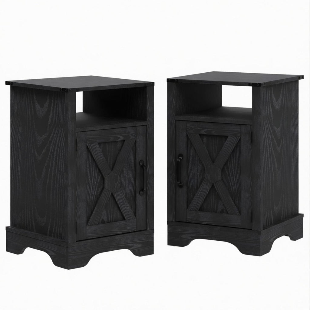 Farmhouse Nightstand, Charging Station & Storage