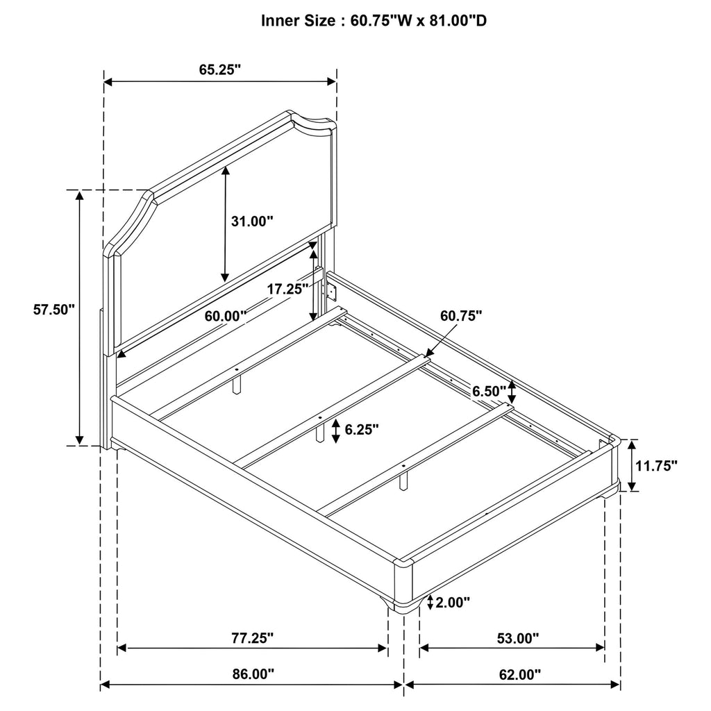 Leonide - Panel Bed With Upholstered Headboard