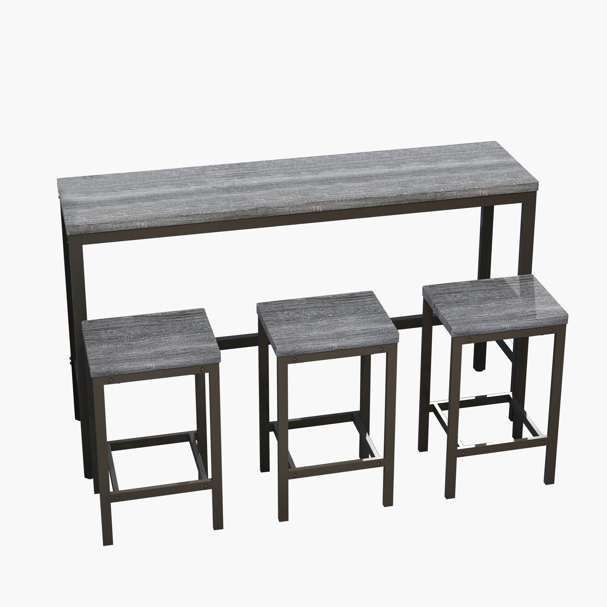 Modern Design Long Dining Table Set With 3 Stools