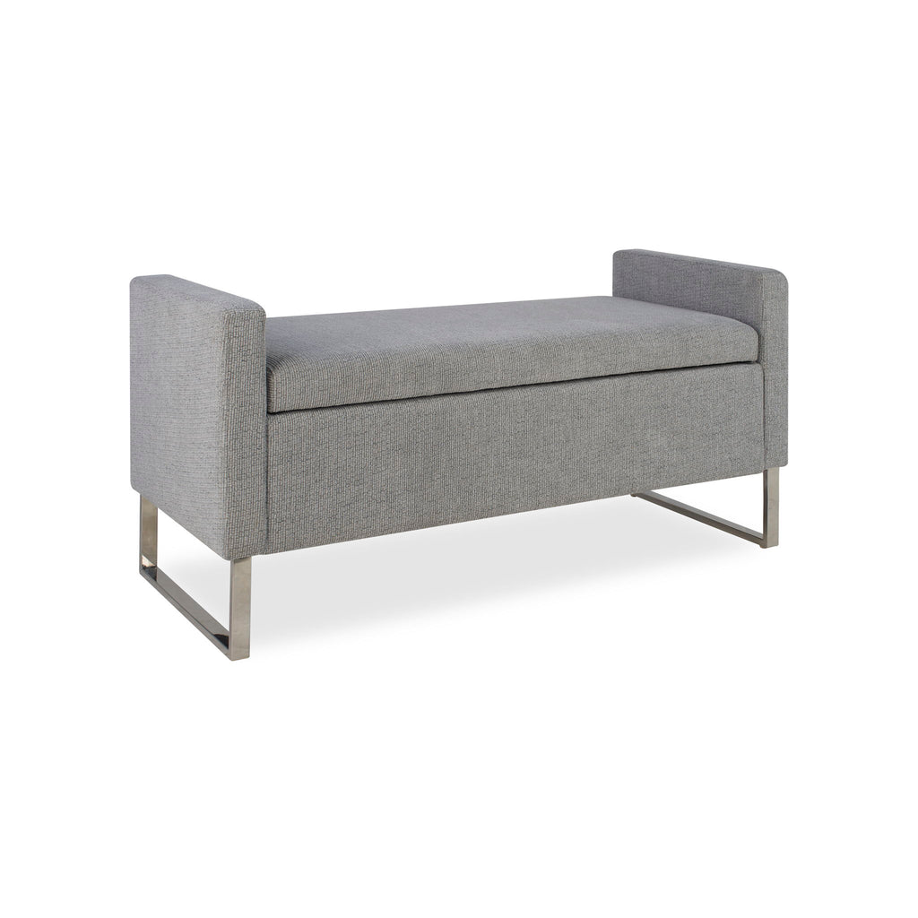 Upholstered Ottoman Bench With Storage - Dark Gray