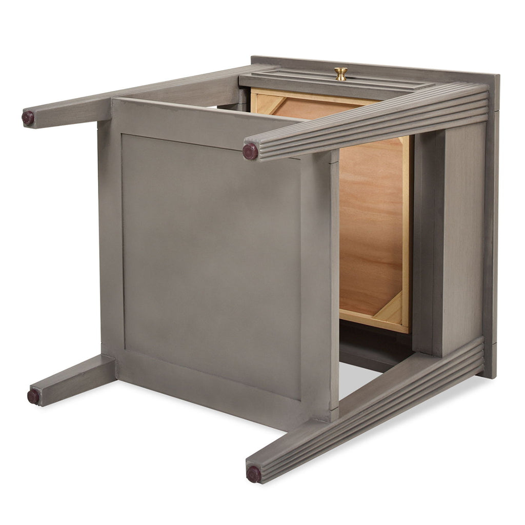 Dauphin - Storage Shelf Side Table - Gray Cashmere