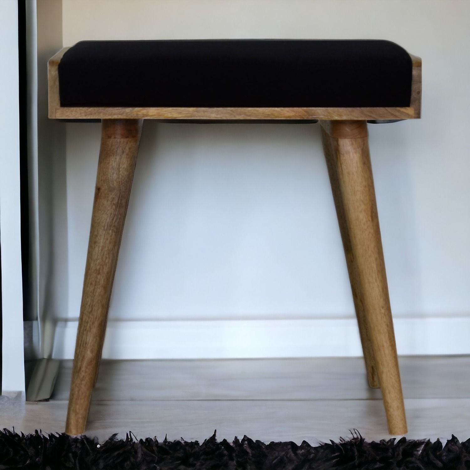 Tray Style Footstool - Black
