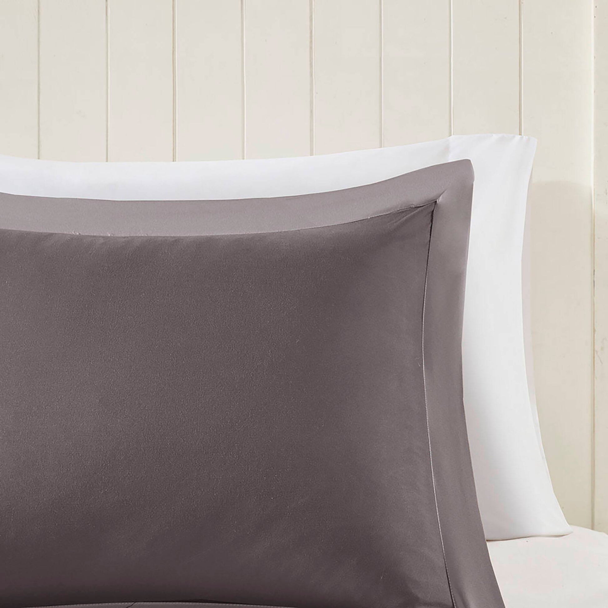 Larkspur - King 3M Scotchgard Diamond Quilting Reversible Down Alternative Comforter Set - Charcoal / Gray