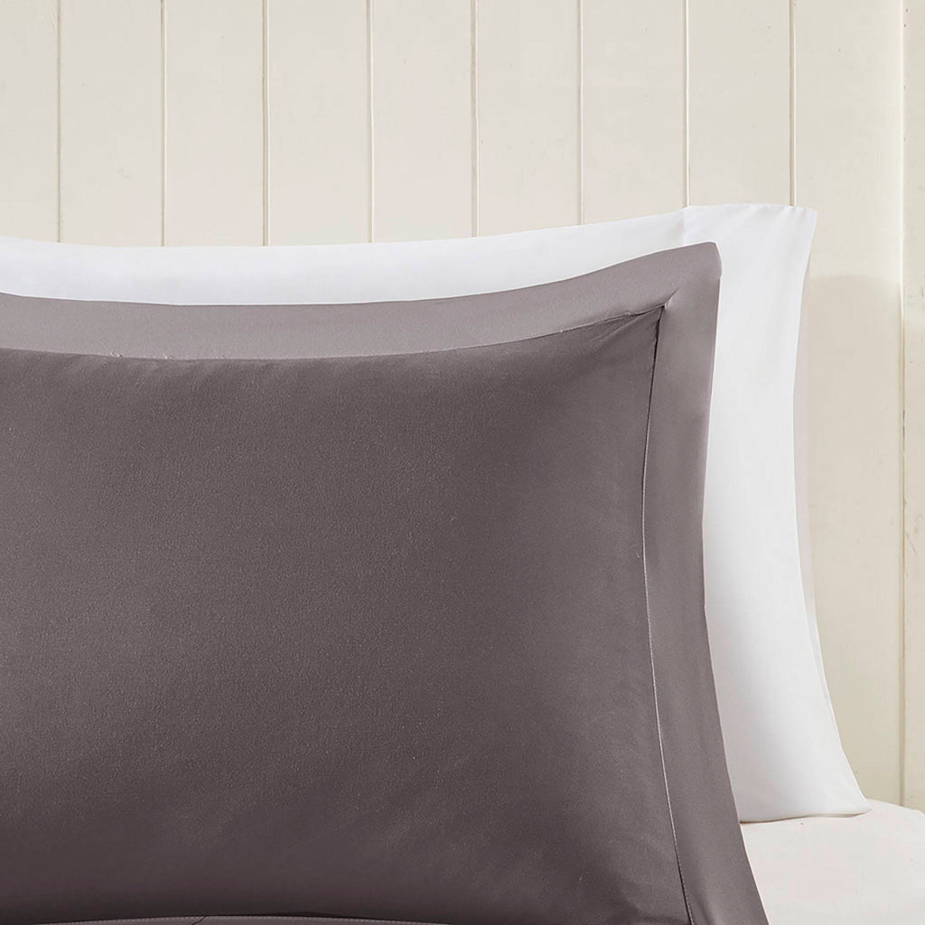 Larkspur - 3M Scotchgard Diamond Quilting Reversible Down Alternative Comforter Set - Charcoal / Gray