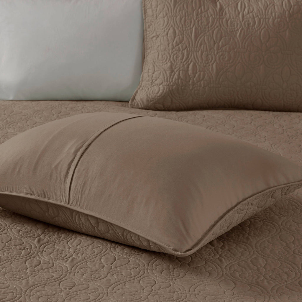 Quebec - Queen Reversible Bedspread Set - Mocha