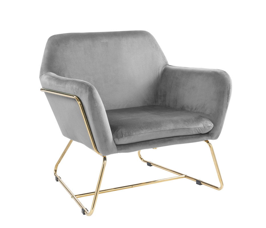 Keira - Velvet Accent Chair With Metal Base