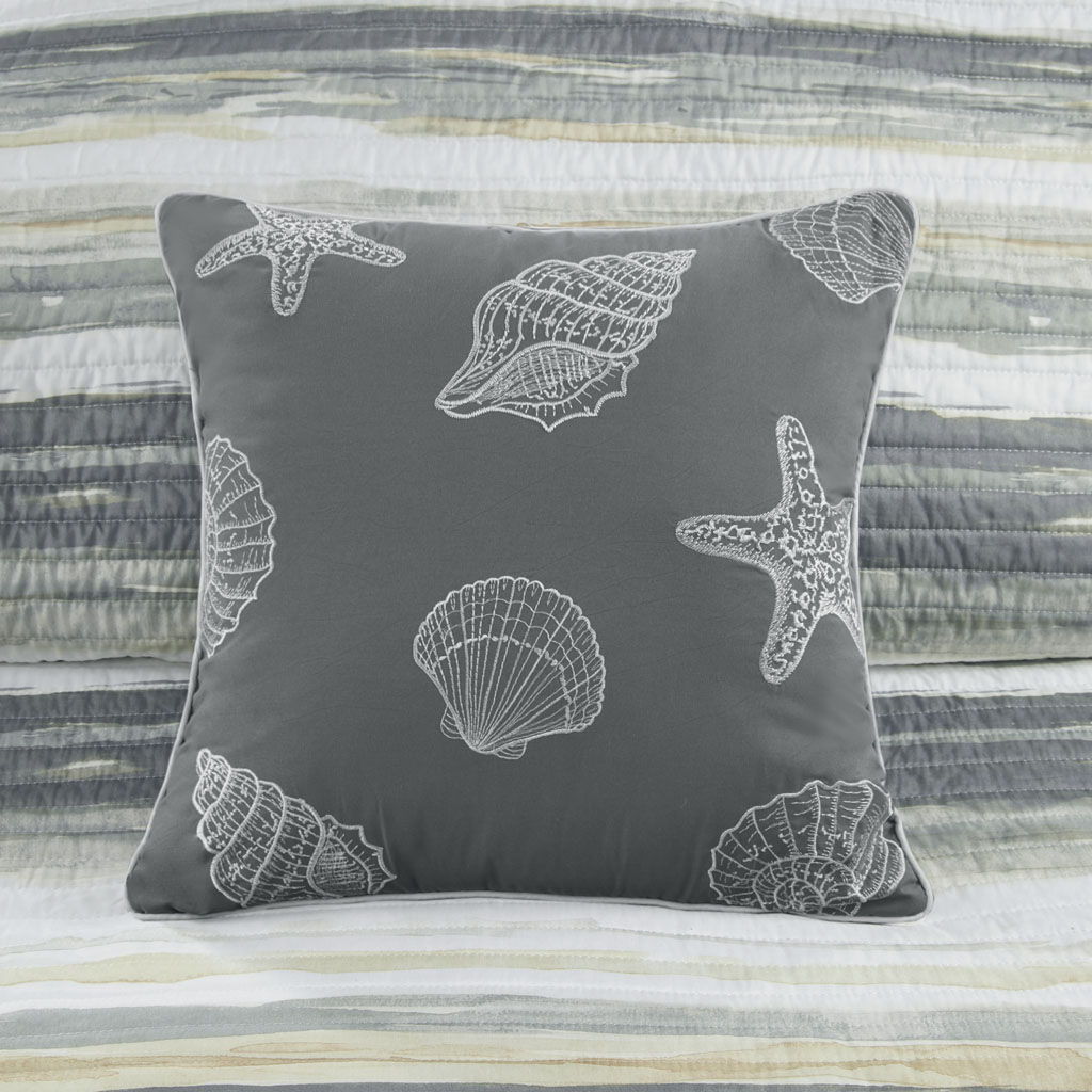 Marina - 6 Piece Quilted Coverlet Set - Sand