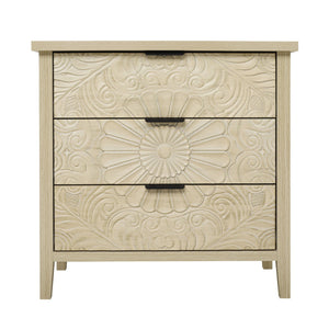 3 Drawer Cabinet, American Furniture, Suitable For Bedroom, Living Room, Study - Natural