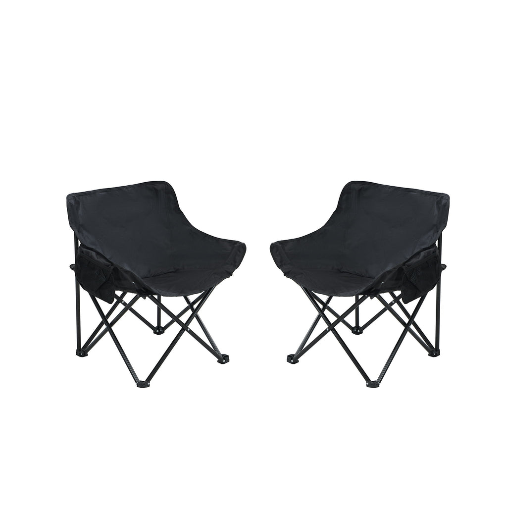 Portable Folding Camping Chairs With Carry Bag (Set of 2)