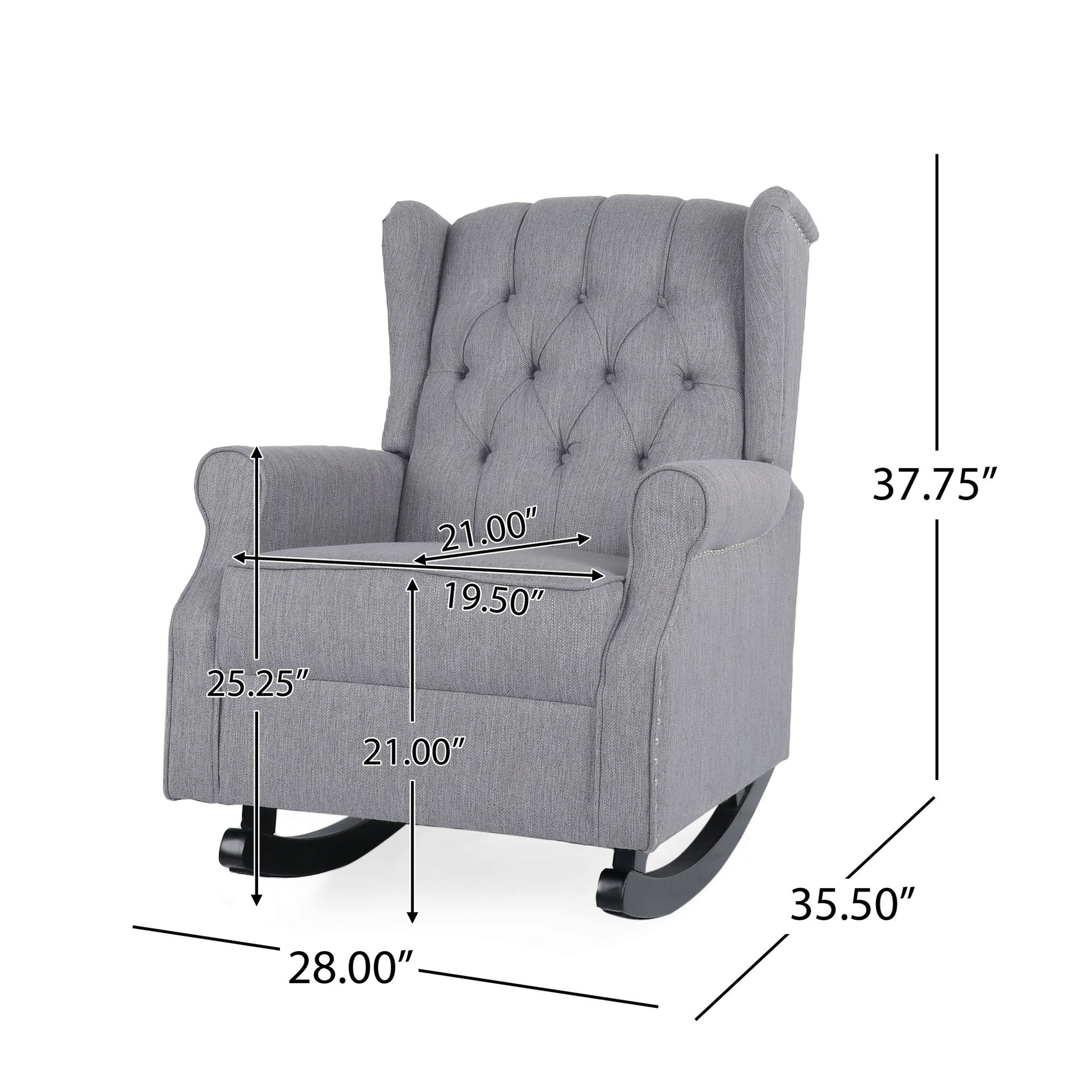Sheila - Contemporary Fabric Tufted Wingback Rocking Chair