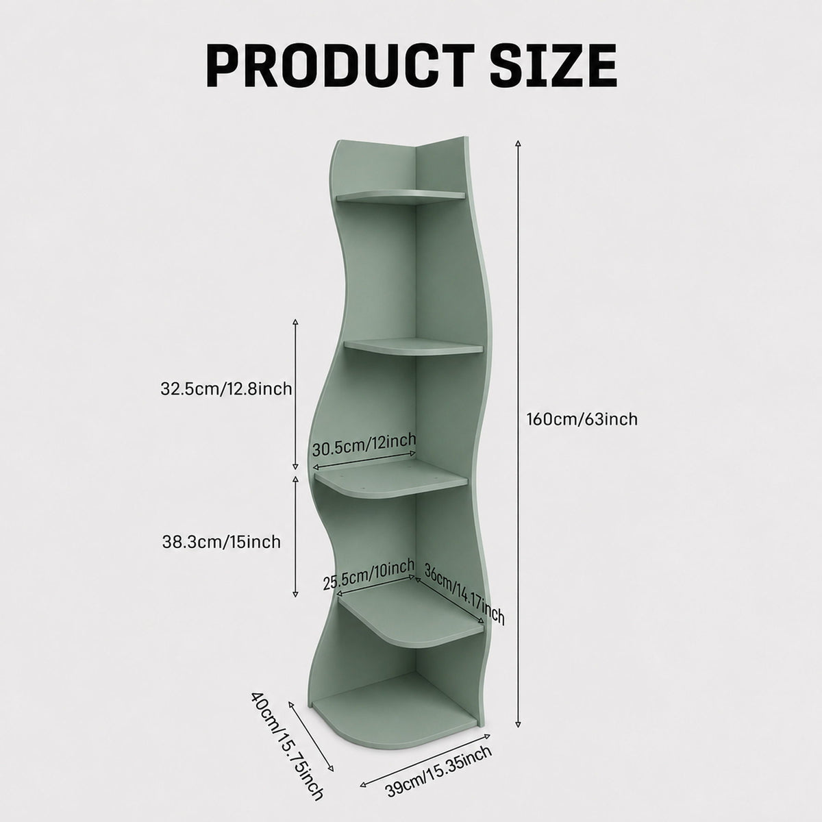 5 Tier S - Shaped Corner Shelf For Living Room