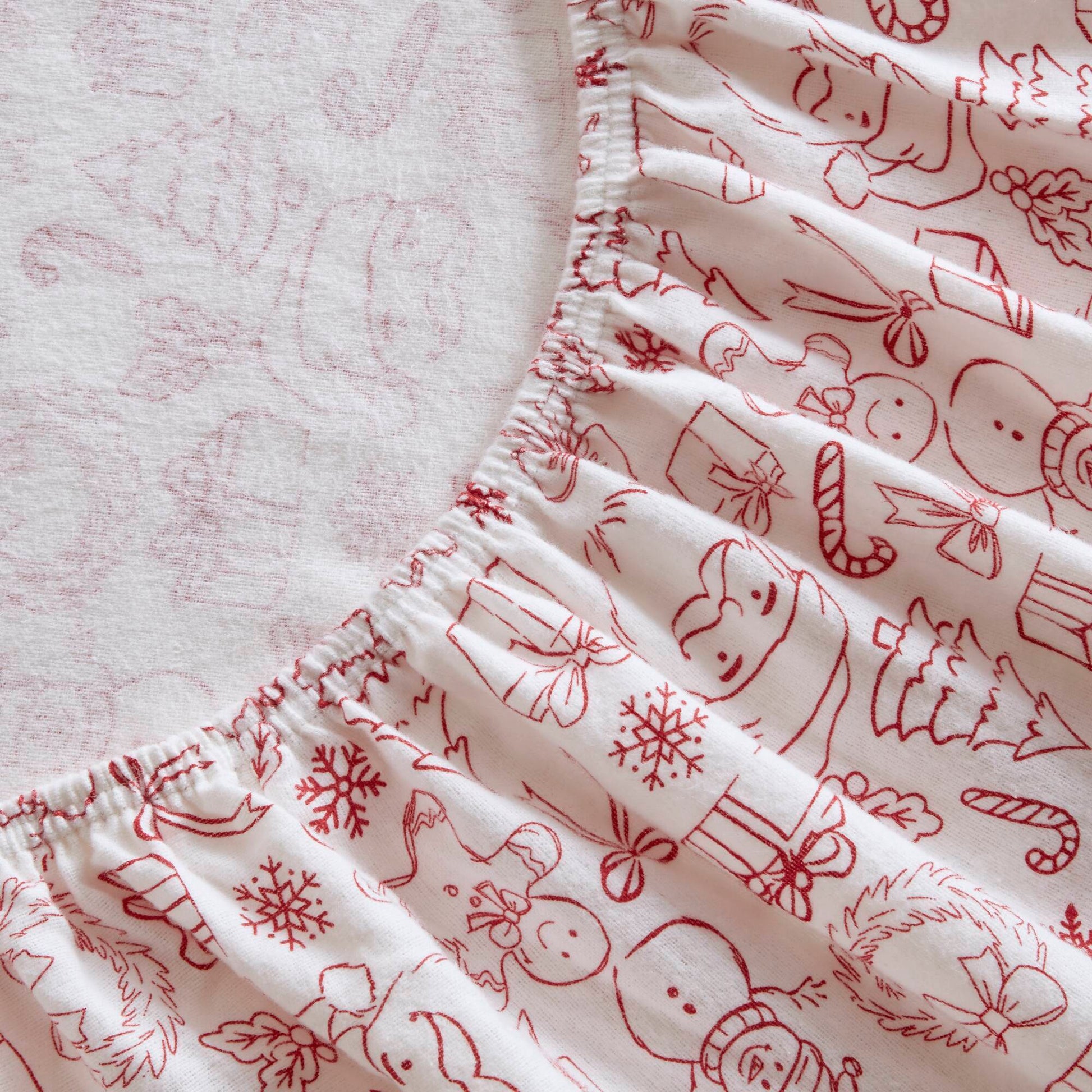 Cozy Soft - Queen 100% Flannel Pigment Printed Sheet Set - Holiday Doodles