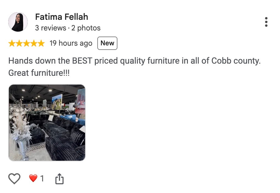 Five-star Google review from Fatima Fellah
